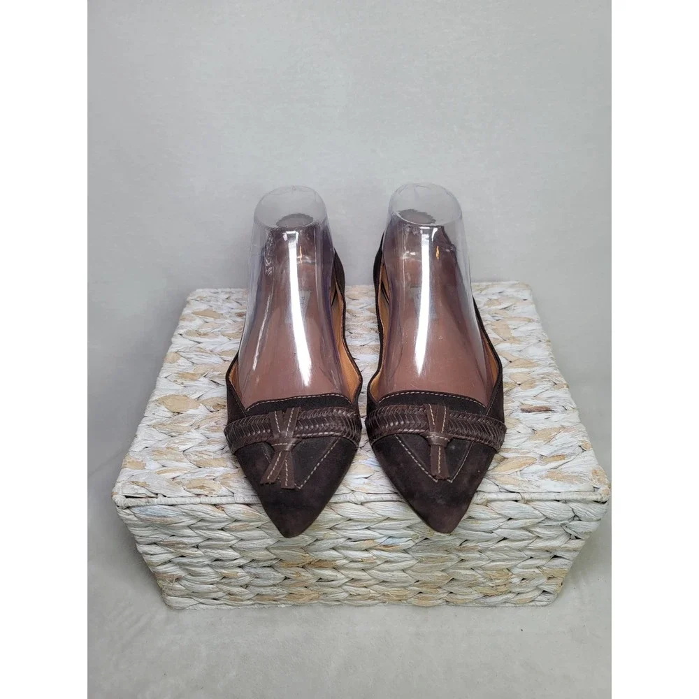 Furla Italian‎ Witchy Brown Balletcore Flats Whimsigoth Leather Shoes Size 6.5